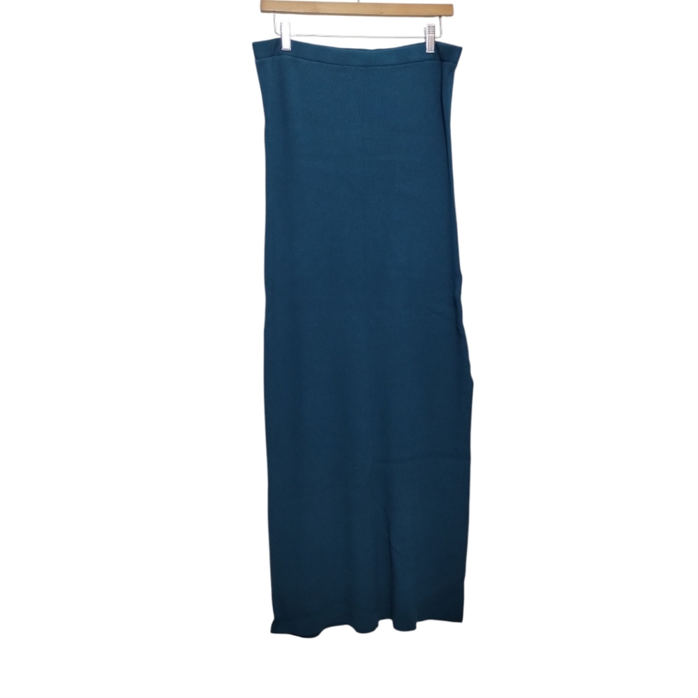 Future Collective Jenny K. Lopez Teal Column Slip Convertible Maxi Skirt Dress